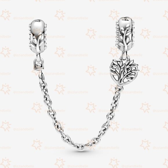 Pandora Heart Family Tree Safety Chain Charm - Picture 2 of 4